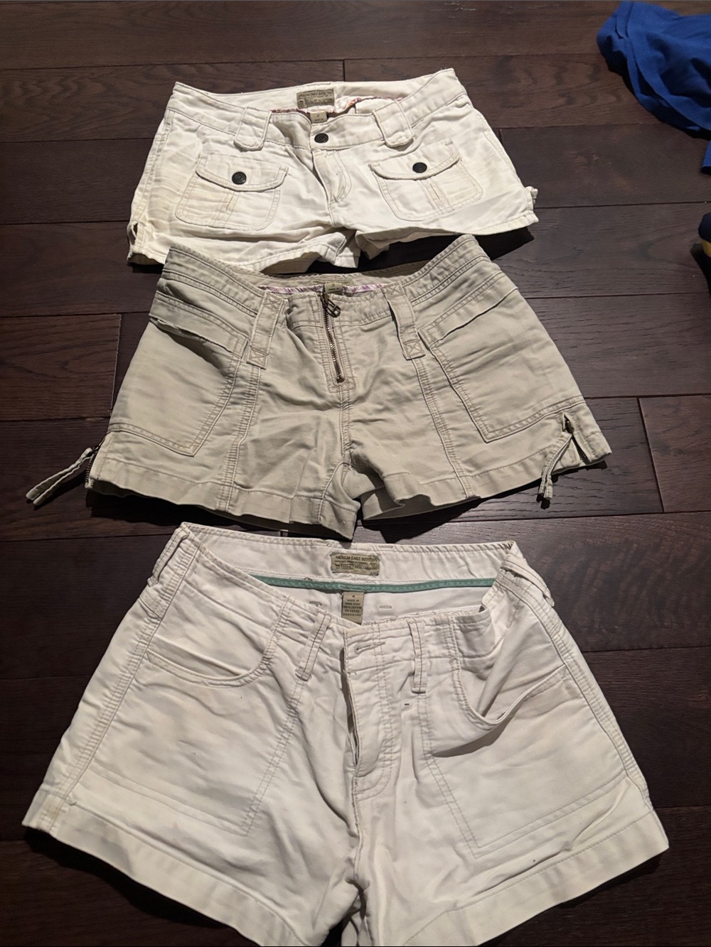 American Eagle Outfitters Neutral Cargo Short Trio - White & Tan